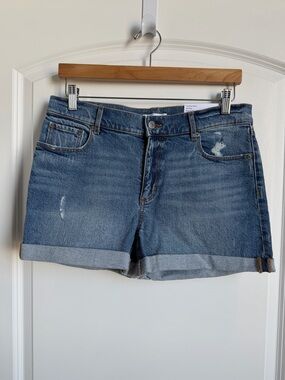 LOFT Rolled Cuff Distressed Jean Shorts